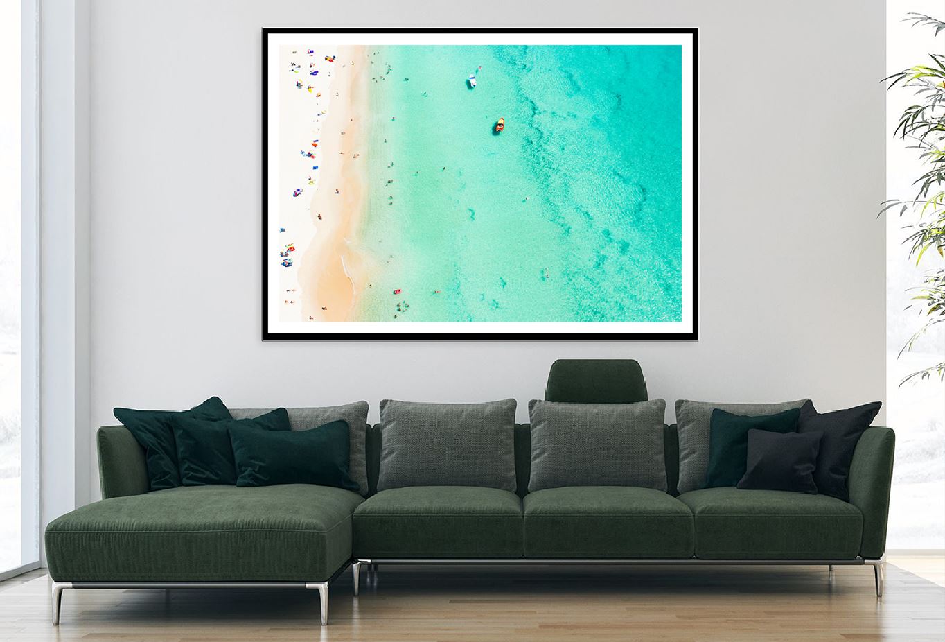 People on Surin Beach Aerial View Photograph Home Decor Premium Quality Poster Print Choose Your Sizes