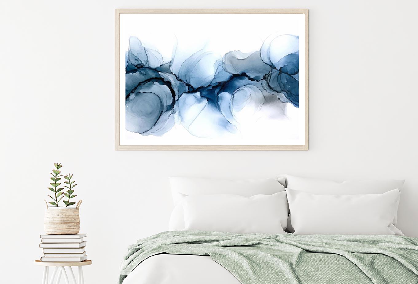 Blue Ink Abstract Abstract Fluid Design Home Decor Premium Quality Poster Print Choose Your Sizes