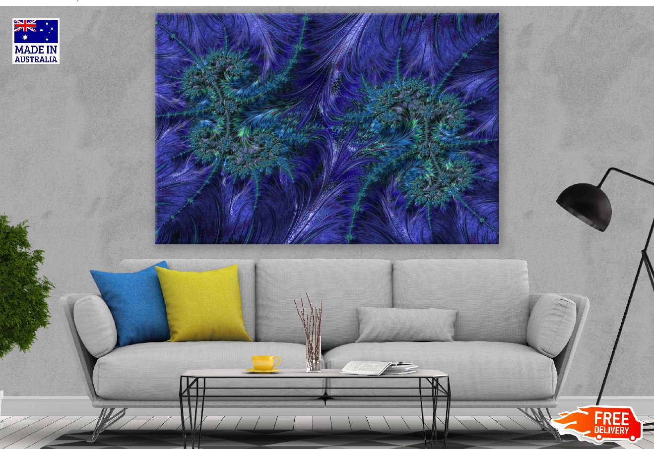 Purple Abstract Design Print 100% Australian Made