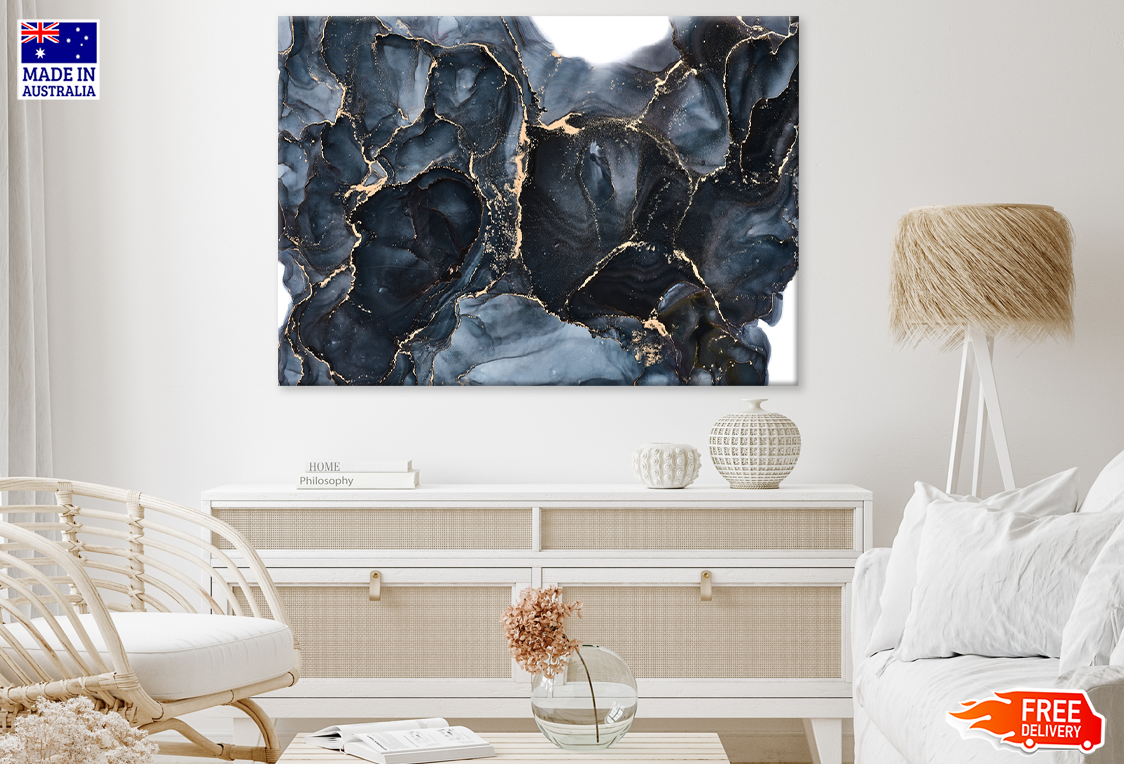 Black & Gold Abstract Design Print 100% Australian Made