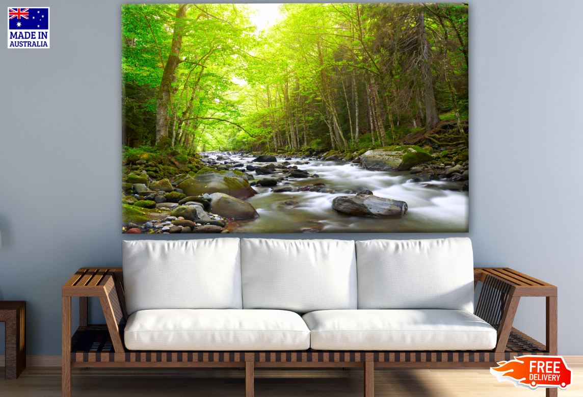 Stunning Water Stream in Forest Photograph Print 100% Australian Made