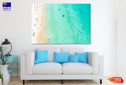 People on Surin Beach Aerial View Photograph Print 100% Australian Made