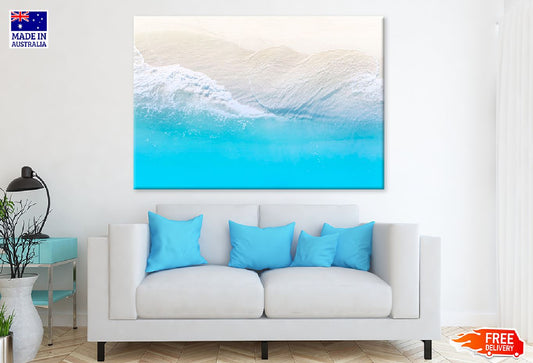 Soft Wave of Ocean Aerial View Photograph Print 100% Australian Made