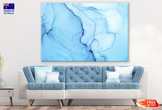 White Blue Abstract Design Print 100% Australian Made