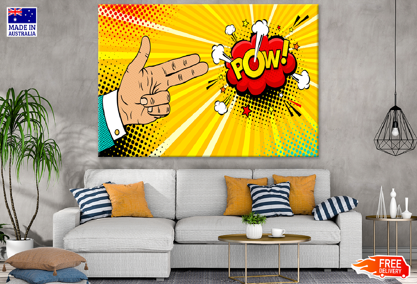Firing From Hands & POW Quote Vector Art Print 100% Australian Made