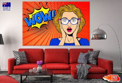 Girl with Glasses & WOW Quote Illustration Print 100% Australian Made