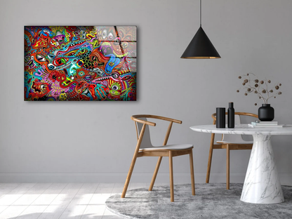 Colorful Abstract Design Acrylic Glass Print Tempered Glass Wall Art 100% Made in Australia Ready to Hang