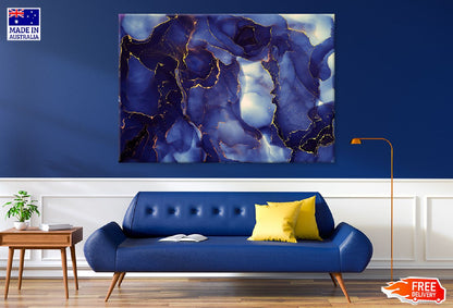 Blue Black & Gold Abstract Design Print 100% Australian Made
