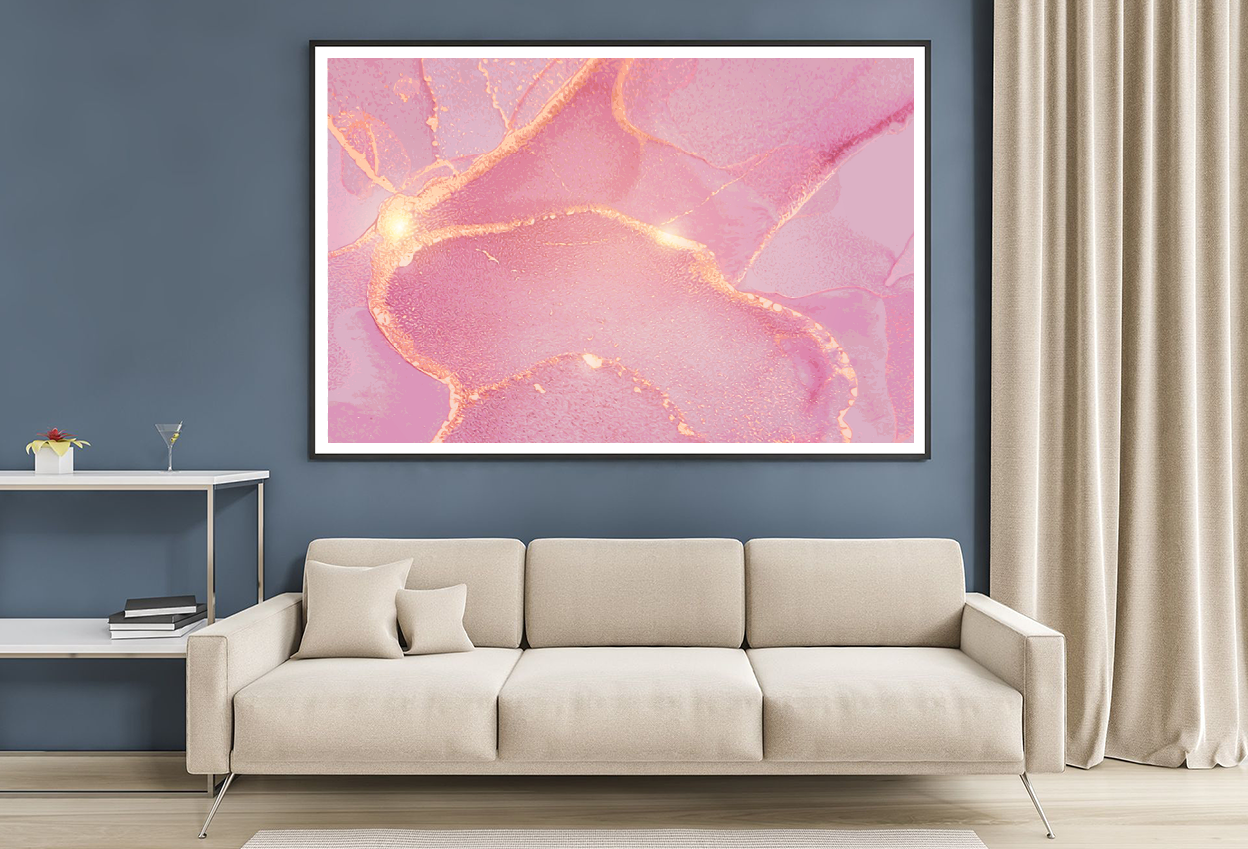 Pink & Gold Abstract Design Home Decor Premium Quality Poster Print Choose Your Sizes