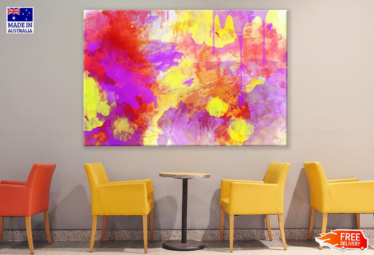 Yellow Purple & Red Abstract Design Print 100% Australian Made