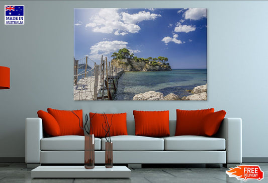 Bridge & Tropical Island with Sea View Photograph Print 100% Australian Made