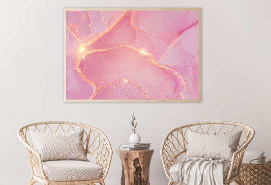 Pink & Gold Abstract Design Home Decor Premium Quality Poster Print Choose Your Sizes