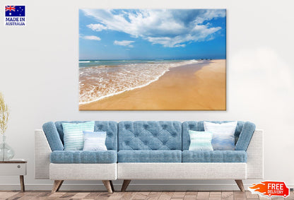 Sandy Beach with Blue Sky Scenery View Photograph Print 100% Australian Made