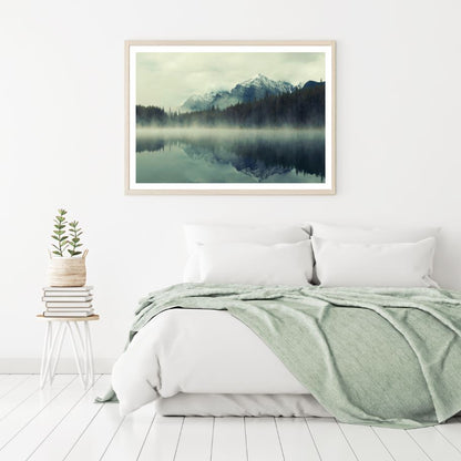 Misty Lake near Forest Photograph Home Decor Premium Quality Poster Print Choose Your Sizes