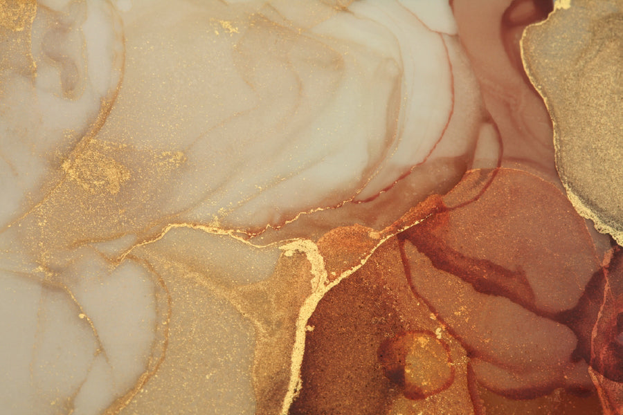 Brown & Gold Abstract Fluid Design Home Decor Premium Quality Poster Print Choose Your Sizes