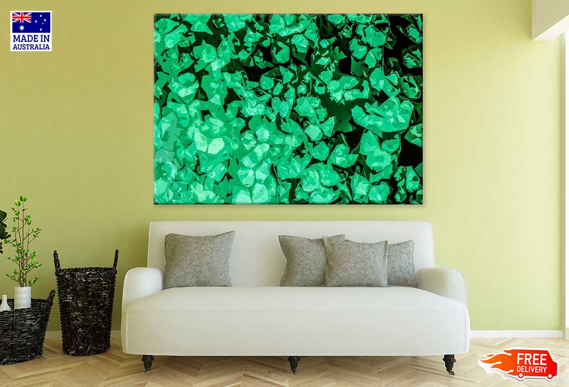 White Green Abstract Design Print 100% Australian Made