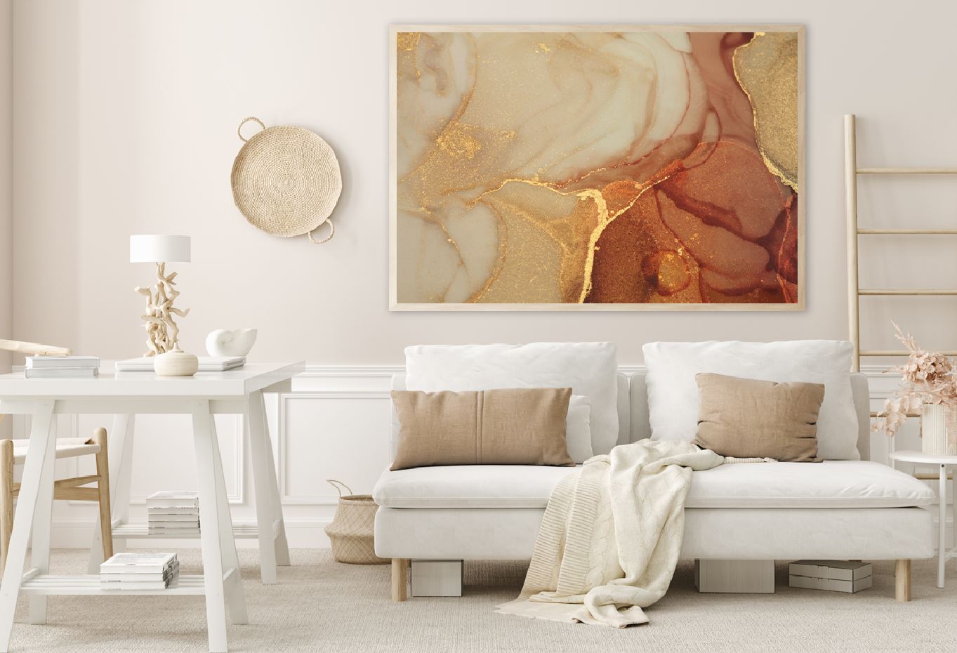 Brown & Gold Abstract Fluid Design Home Decor Premium Quality Poster Print Choose Your Sizes