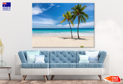 Palm Trees & Sea Shore Sky View Photograph Print 100% Australian Made