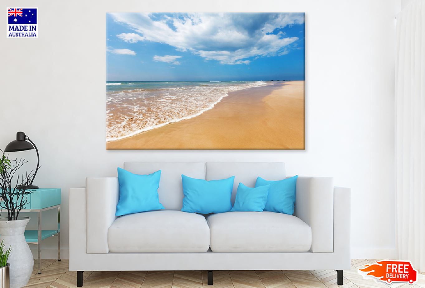 Sandy Beach with Blue Sky Scenery View Photograph Print 100% Australian Made