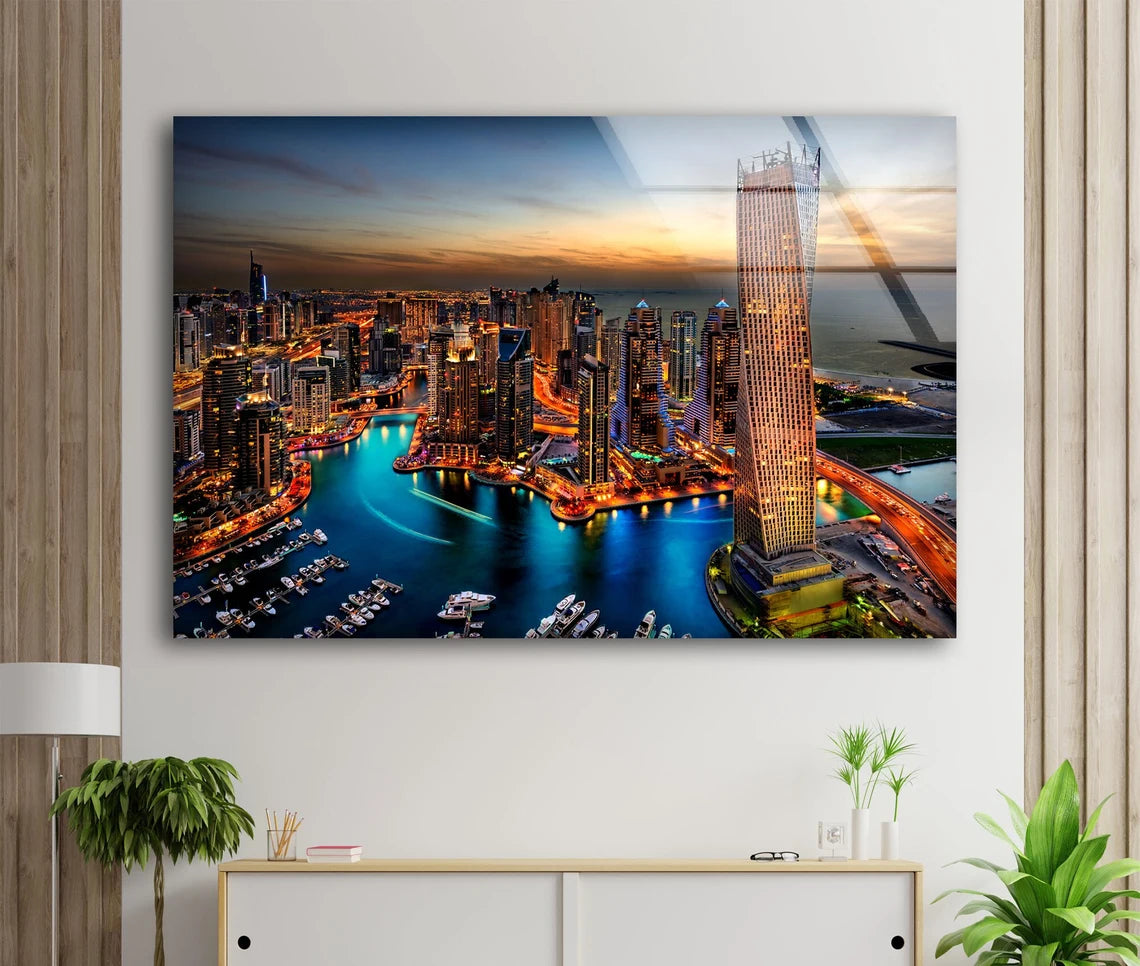 City Sunset Scenery Photograph Acrylic Glass Print Tempered Glass Wall Art 100% Made in Australia Ready to Hang