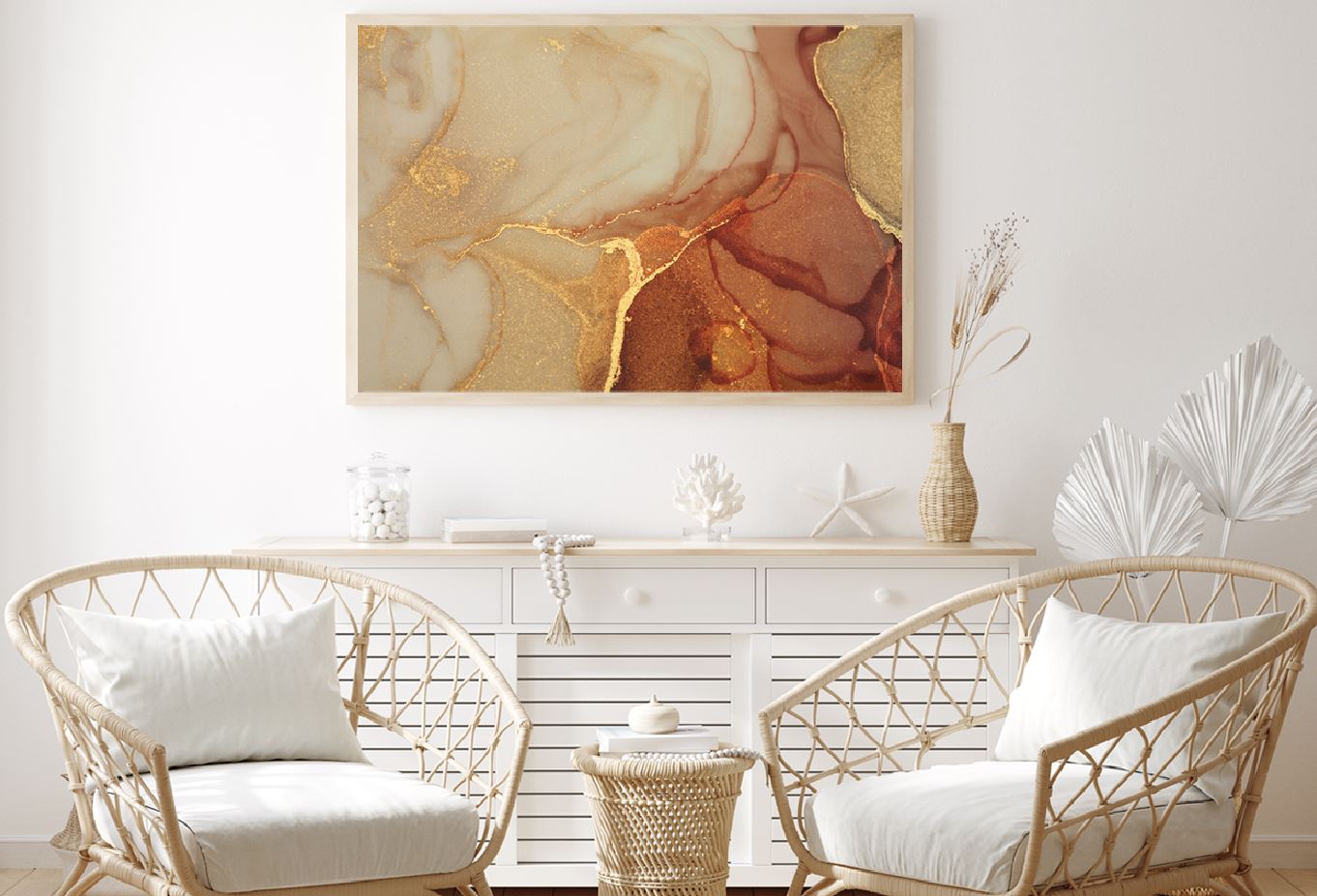 Brown & Gold Abstract Fluid Design Home Decor Premium Quality Poster Print Choose Your Sizes