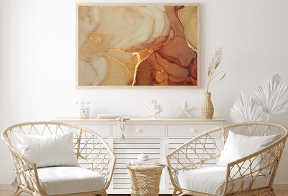 Brown & Gold Abstract Fluid Design Home Decor Premium Quality Poster Print Choose Your Sizes