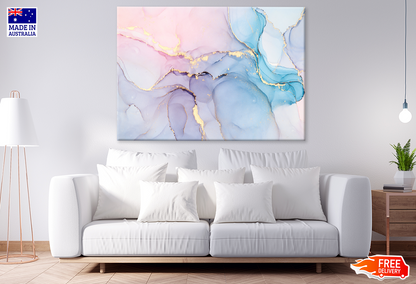 Pink Purple Blue & Gold Abstract Design Print 100% Australian Made