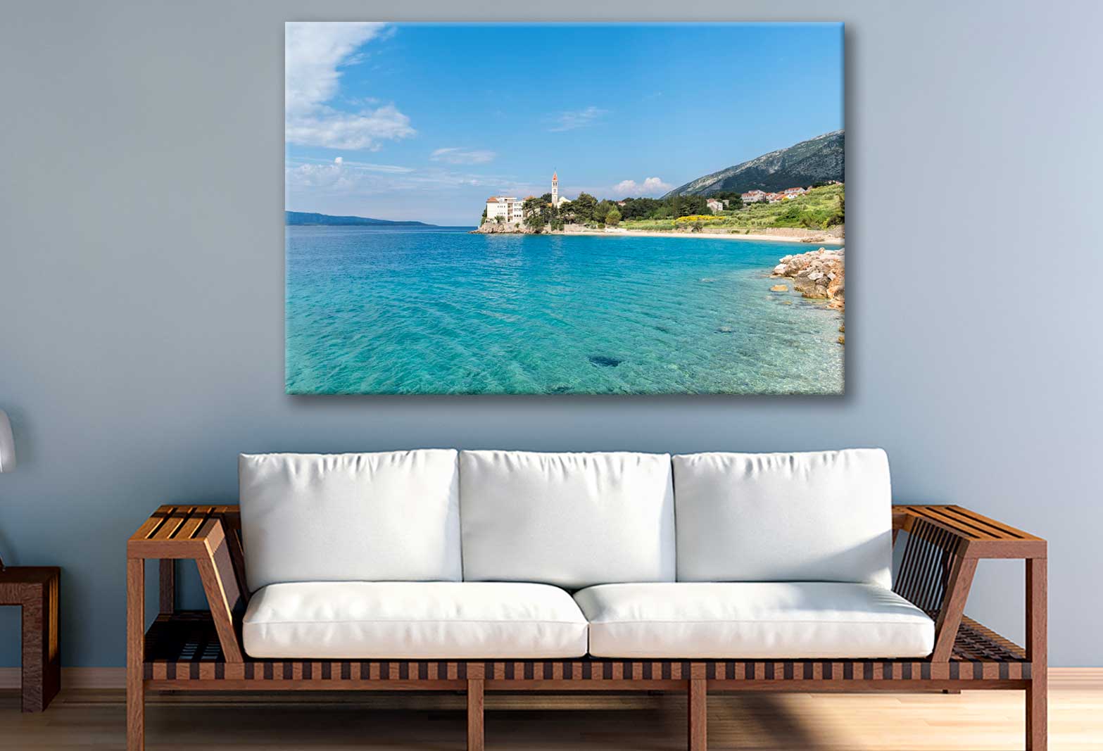 Bella Home Beach Island & Blue Sky Landscape Print Canvas Ready to hang
