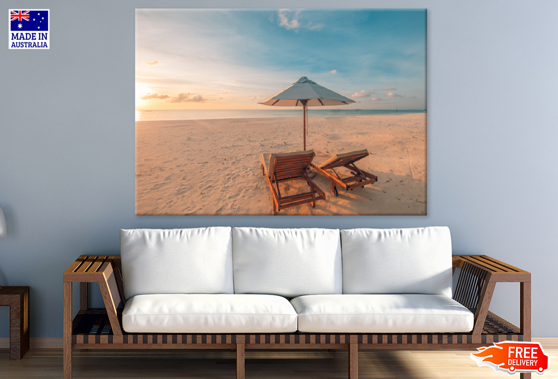 Beach Hut & Sea Sunset View Photograph Print 100% Australian Made