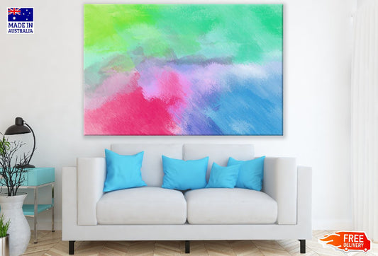Pink Blue & Green Abstract Design Print 100% Australian Made