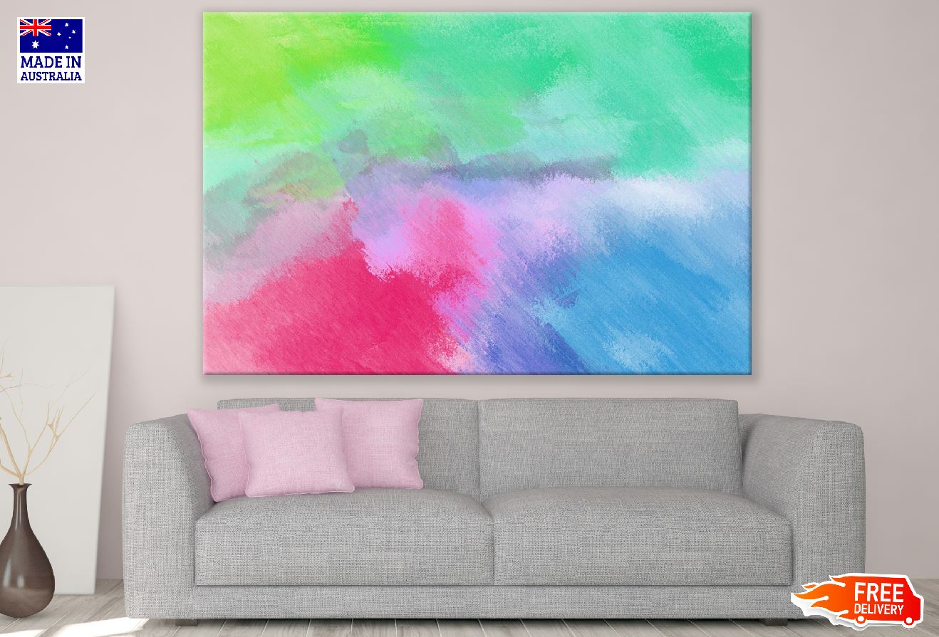 Pink Blue & Green Abstract Design Print 100% Australian Made