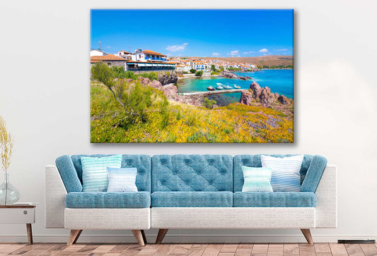 Bella Home Picturesque Village of Greece Print Canvas Ready to hang