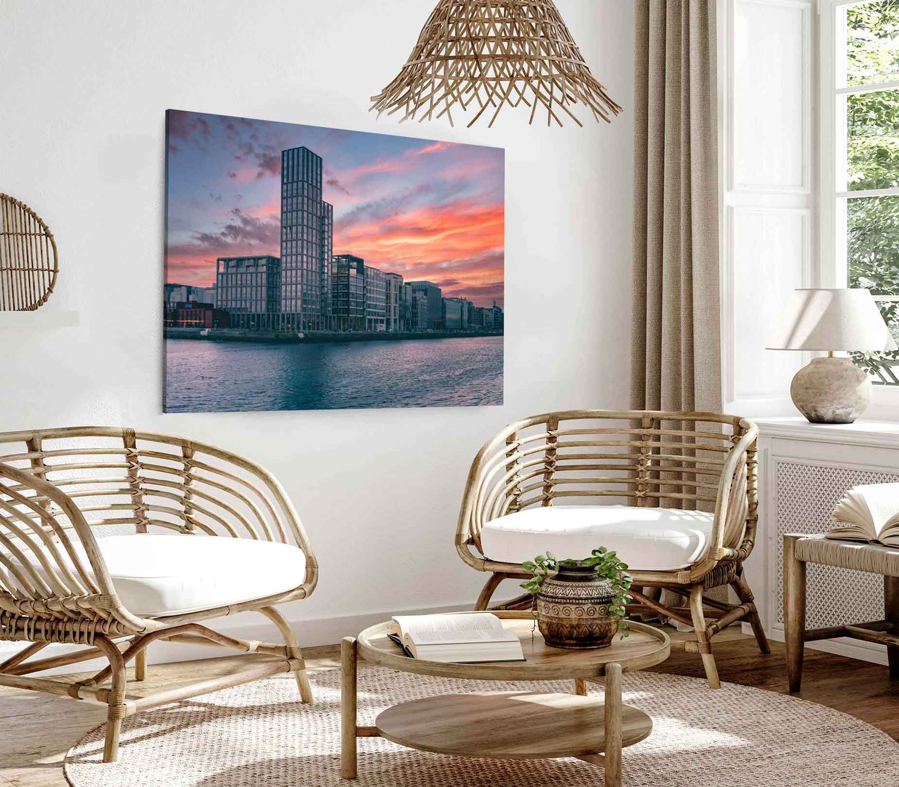 Bella Home Marina of Birgu at Sunset Malta Print Canvas Ready to hang