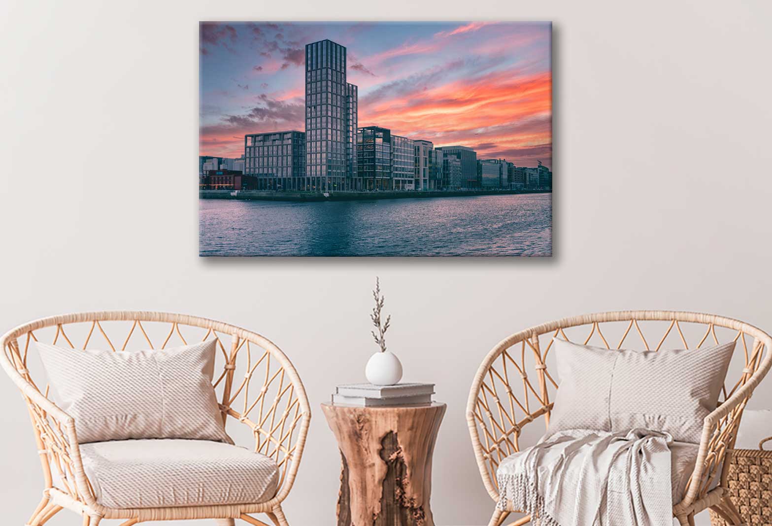 Bella Home Marina of Birgu at Sunset Malta Print Canvas Ready to hang