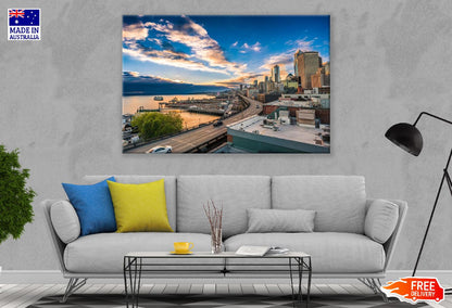 Downtown Seattle, Washington Sunset Photograph Print 100% Australian Made