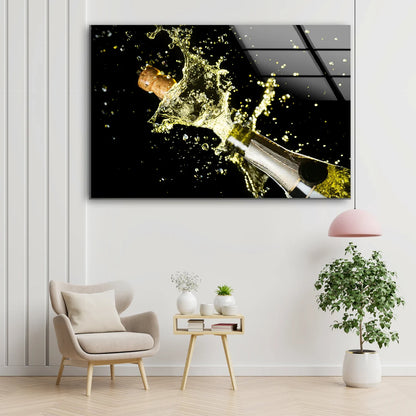 Champaign Bottle Closeup Photograph Acrylic Glass Print Tempered Glass Wall Art 100% Made in Australia Ready to Hang