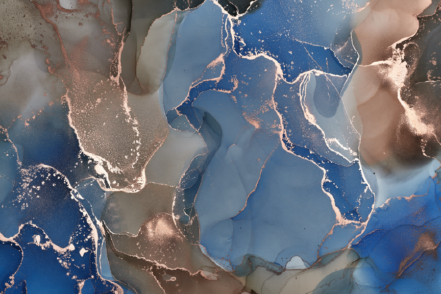 Blue & Brown Abstract Design Print 100% Australian Made