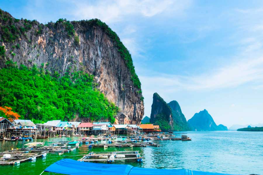 Bella Home Koh Panyee Fisherman Village View Print Canvas Ready to hang