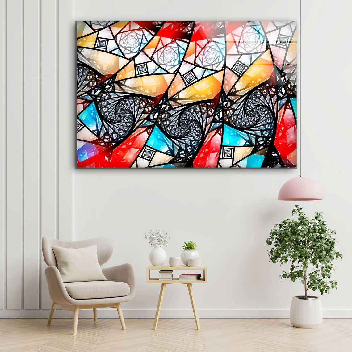 Colorful Abstract Mosaic Glass Design Acrylic Glass Print Tempered Glass Wall Art 100% Made in Australia Ready to Hang