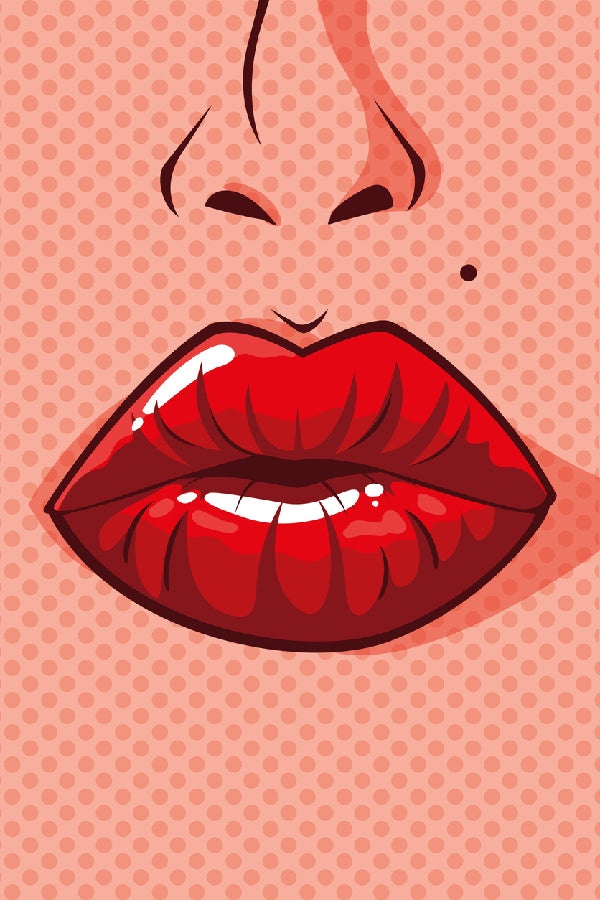 Girl's Lips Closeup Illustration Print 100% Australian Made