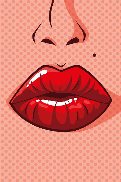Girl's Lips Closeup Illustration Print 100% Australian Made