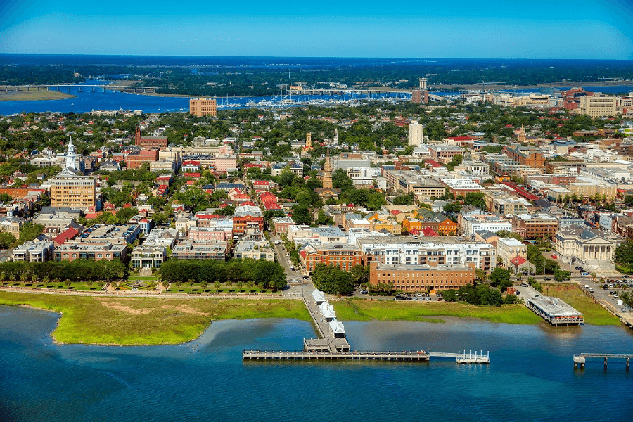City & Sea Aerial View Print 100% Australian Made