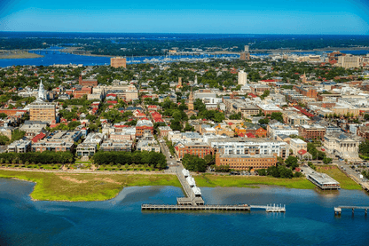 City & Sea Aerial View Print 100% Australian Made