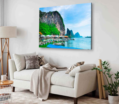 Bella Home Koh Panyee Fisherman Village View Print Canvas Ready to hang
