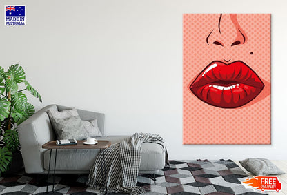 Girl's Lips Closeup Illustration Print 100% Australian Made