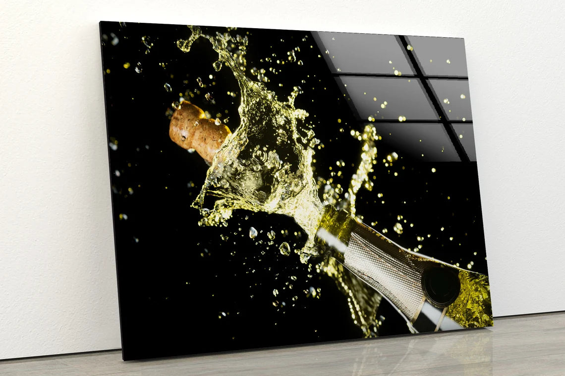 Champaign Bottle Closeup Photograph Acrylic Glass Print Tempered Glass Wall Art 100% Made in Australia Ready to Hang