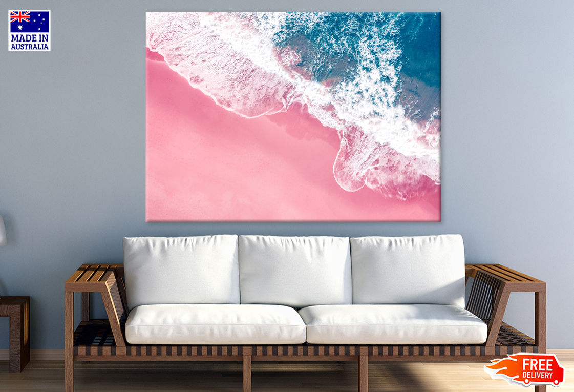 Sea Shore & Sea Waves Aerial Viwe Photograph Print 100% Australian Made
