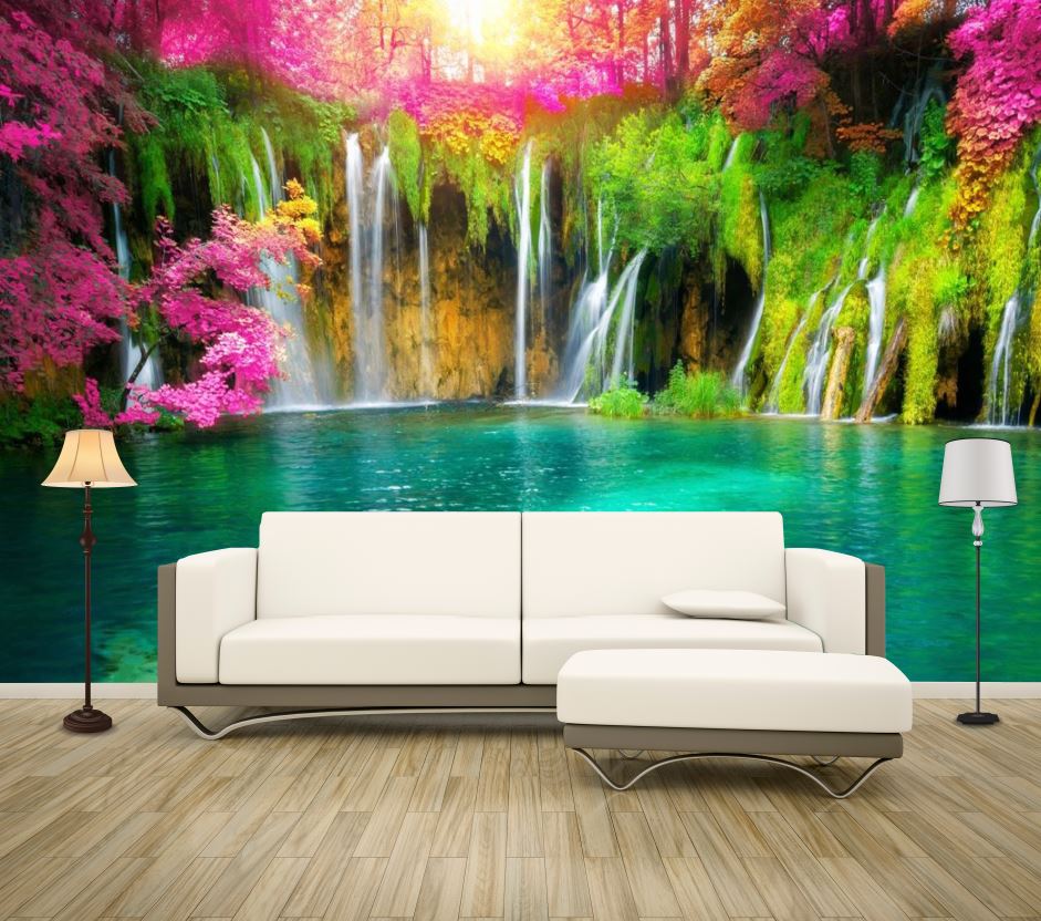 Wallpaper Murals Peel and Stick Removable Lake & Forest Scenery High Quality