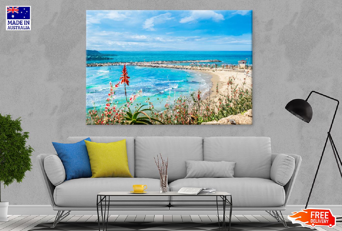 Hilton Bay Beach View Photograph Tel Aviv Print 100% Australian Made
