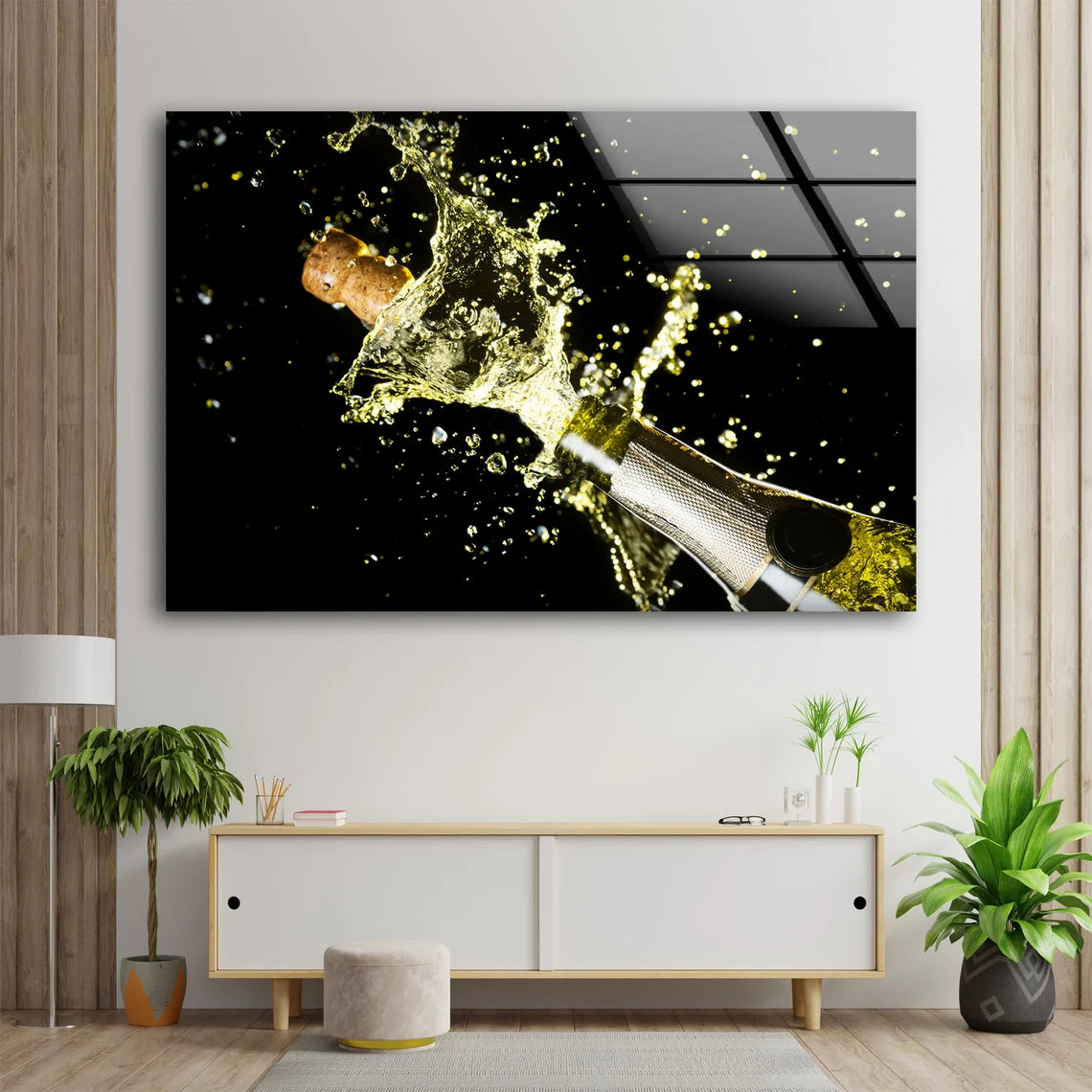 Champaign Bottle Closeup Photograph Acrylic Glass Print Tempered Glass Wall Art 100% Made in Australia Ready to Hang